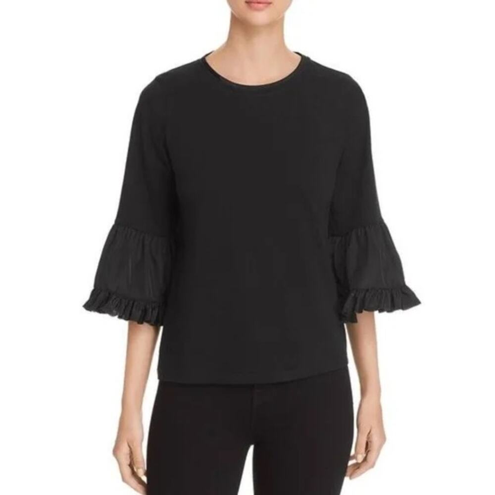 Kobi Halpern Black Bell Sleeve Blouse Size Small